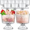 Set of 9 Footed Glass Ice Cream Bowl 10 OZ Glass Dessert Cups Clear Trifle Party Bowl Parfait Cup for Fruit, Ice Cream, Salad