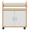 Kitchen Island on Wheels with Removable Shelf and Towel Rack