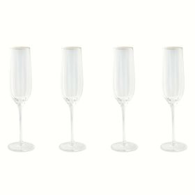 Thyme & Table 4-Piece Scalloped Champagne Flute Glass Set