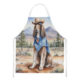 Afghan Hound Cowboy Welcome Apron Cooking Kitchen Server Baking Crafts Gardening for Adult Women Men, Unisex, Large, Multicolor