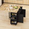Multi-Functional Kitchen Island Cart with 2 Door Cabinet and Two Drawers,Spice Rack, Towel Holder, Wine Rack