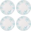 Venice 16-Piece Stoneware Dinnerware Set, Service for 4, Aqua/White -