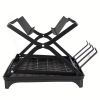 2-layer bowl and dish drying rack with bowl, cup, and basin holder, foldable bowl and dish drain rack, suitable for kitchen countertops